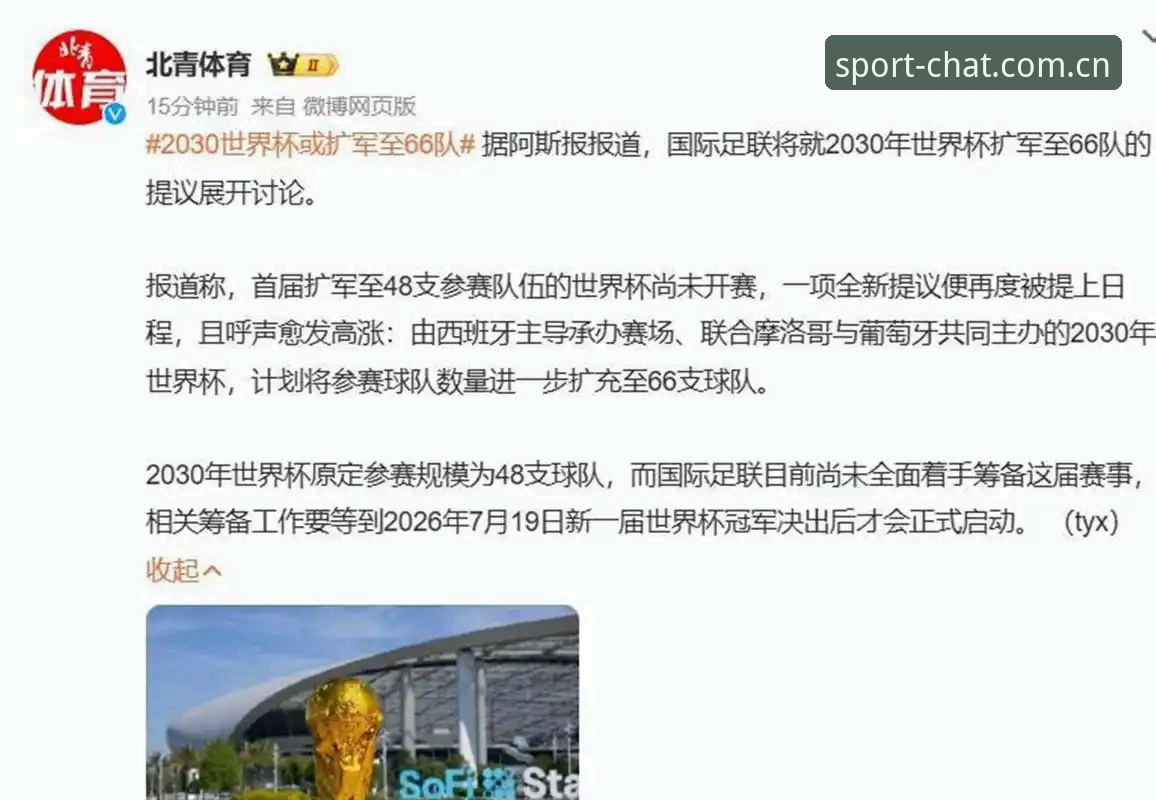 谈球吧注册方法 2030世界杯扩军至66队最新动态:中国男足或迎来历史性机遇